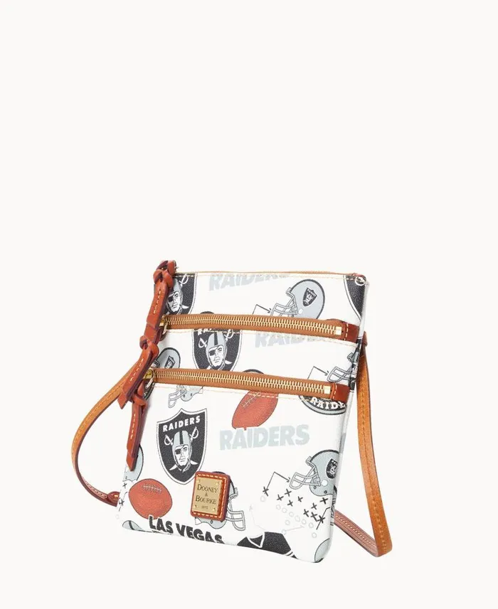 Dooney and Bourke NFL Raiders N S Triple Zip Crossbody Raiders WomenMen Crossbodies Dooney and Bourke NFL Raiders N S Triple Zip Crossbody Raiders WomenMen Crossbodies