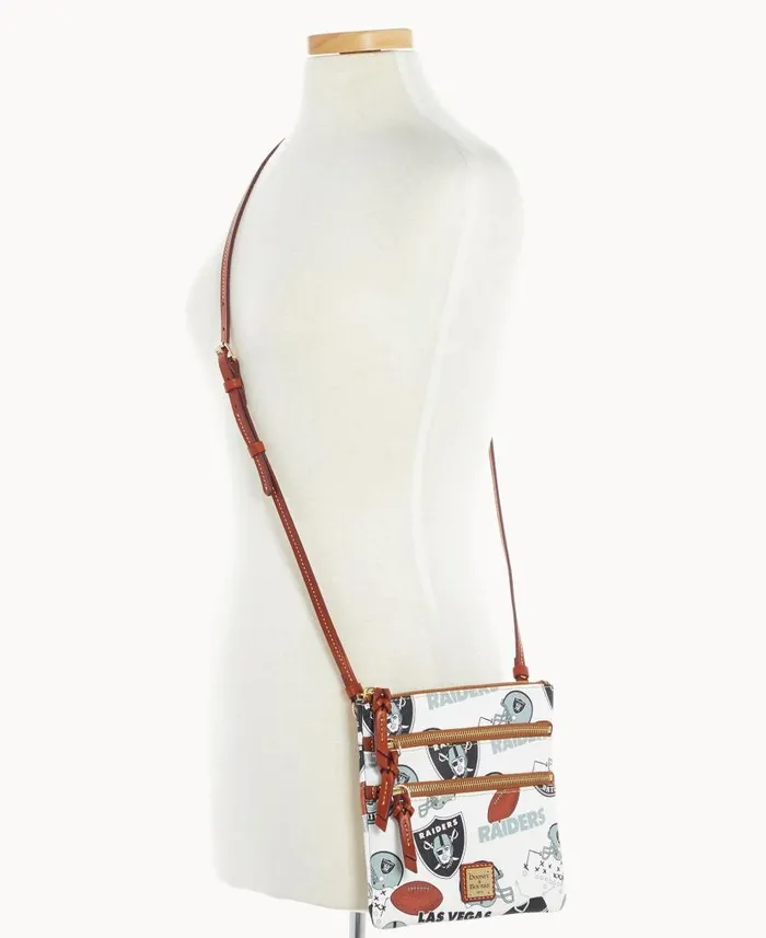 Dooney and Bourke NFL Raiders N S Triple Zip Crossbody Raiders WomenMen Crossbodies Dooney and Bourke NFL Raiders N S Triple Zip Crossbody Raiders WomenMen Crossbodies