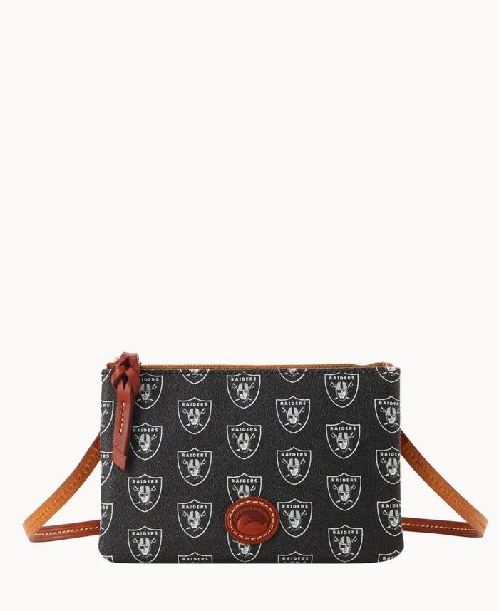 Dooney and Bourke NFL Raiders Top Zip Crossbody Raiders WomenMen Crossbodies