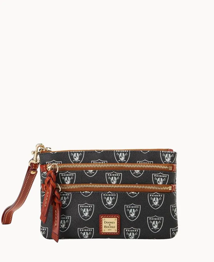 Dooney and Bourke NFL Raiders Triple Zip Wristlet Bills WomenMen Wallets