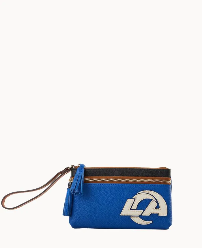 Dooney and Bourke NFL Rams Double Zip Wristlet Rams WomenMen Wallets