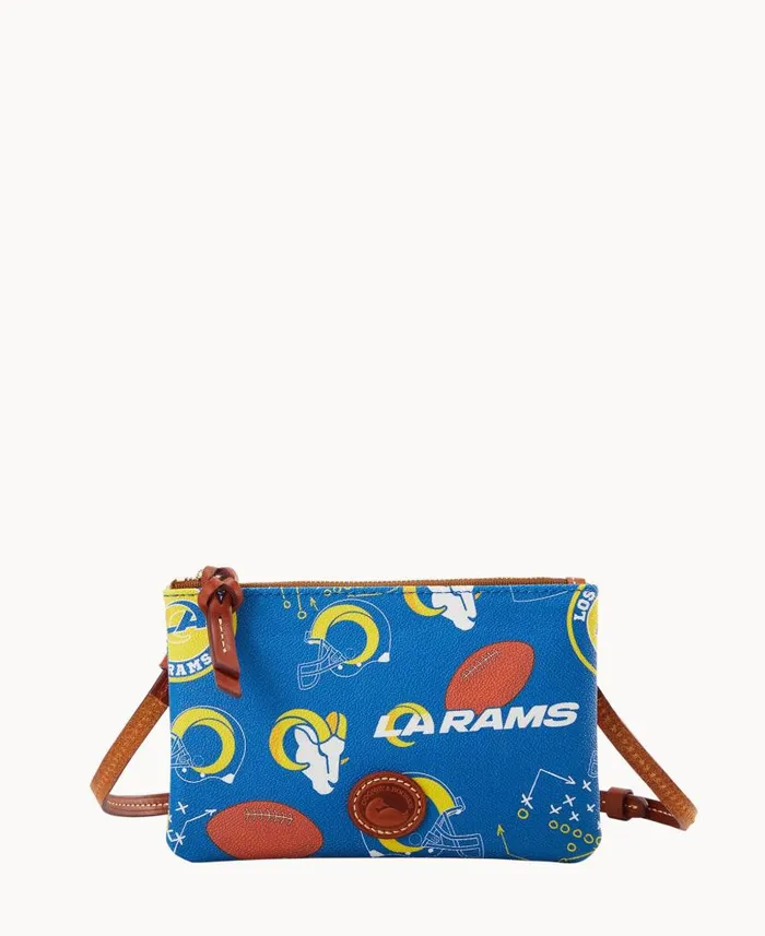 Dooney and Bourke NFL Rams Top Zip Crossbody Rams WomenMen Crossbodies
