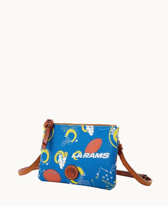 Dooney and Bourke NFL Rams Top Zip Crossbody Rams WomenMen Crossbodies
