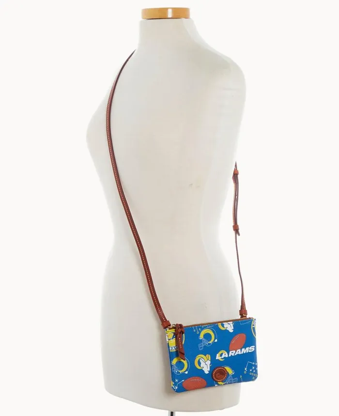 Dooney and Bourke NFL Rams Top Zip Crossbody Rams WomenMen Crossbodies