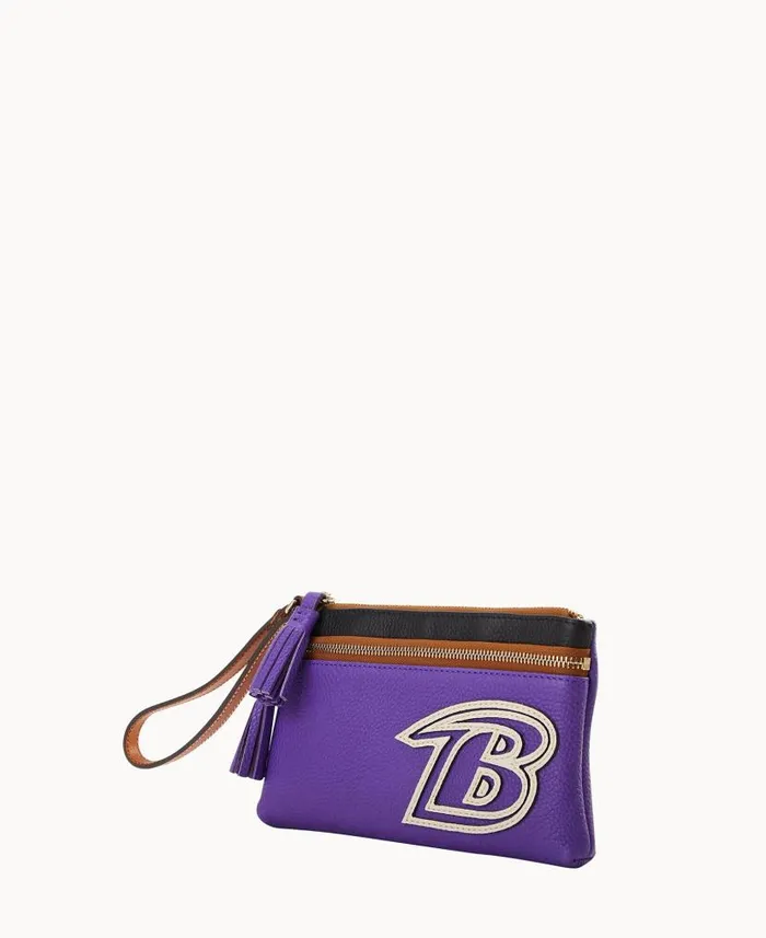 Dooney and Bourke NFL Ravens Double Zip Wristlet Ravens WomenMen Wallets