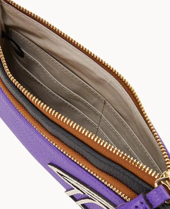 Dooney and Bourke NFL Ravens Double Zip Wristlet Ravens WomenMen Wallets