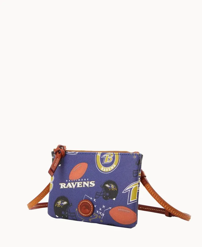 Dooney and Bourke NFL Ravens Top Zip Crossbody Ravens WomenMen Crossbodies