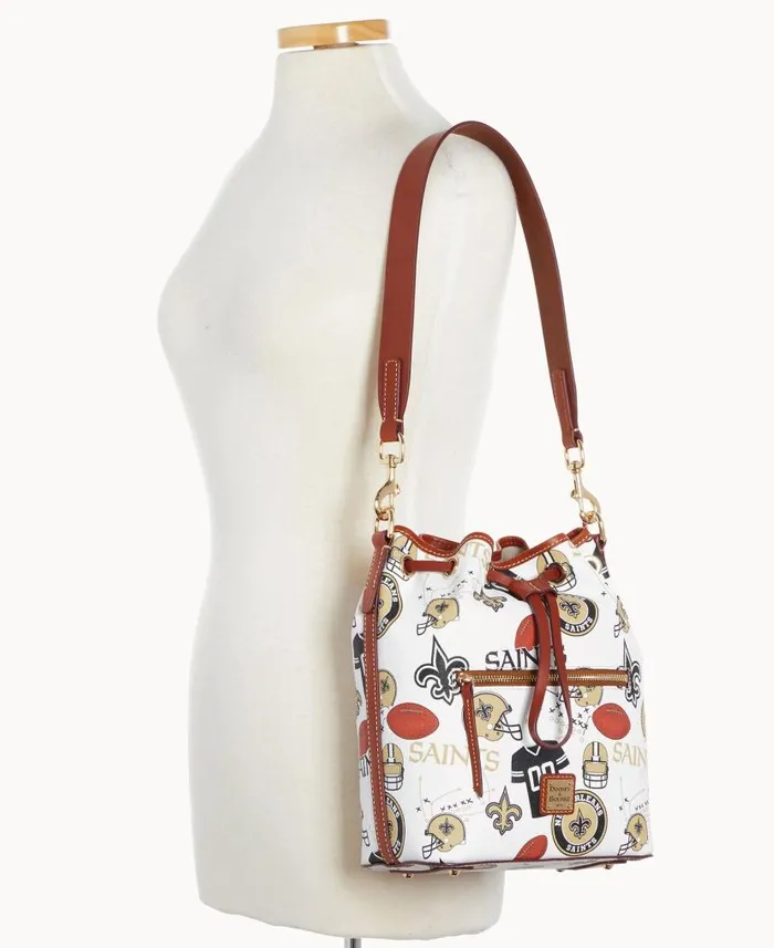 Dooney and Bourke NFL Saints Drawstring Saints WomenMen Shoulder Bags