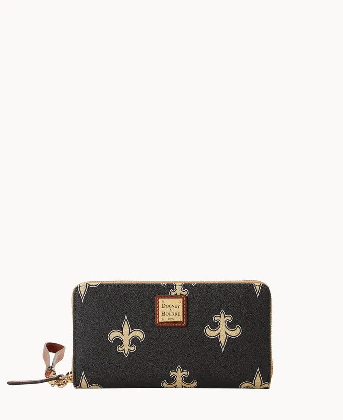 Dooney and Bourke NFL Saints Large Zip Around Wristlet Saints WomenMen Wallets Dooney and Bourke NFL Saints Large Zip Around Wristlet Saints WomenMen Wallets