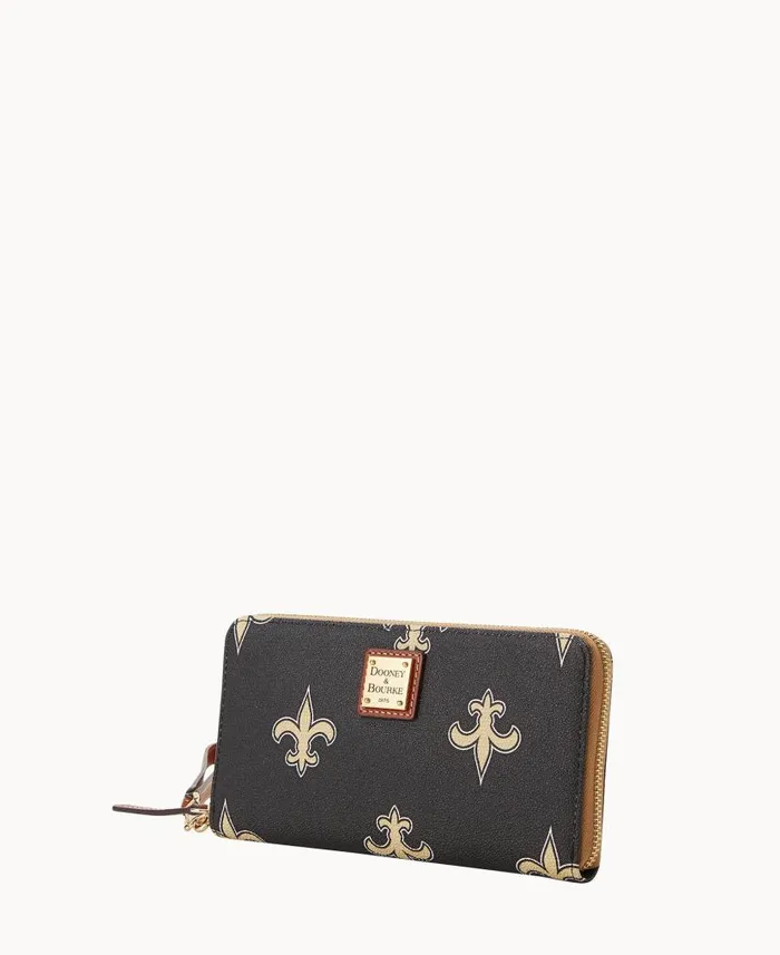 Dooney and Bourke NFL Saints Large Zip Around Wristlet Saints WomenMen Wallets Dooney and Bourke NFL Saints Large Zip Around Wristlet Saints WomenMen Wallets