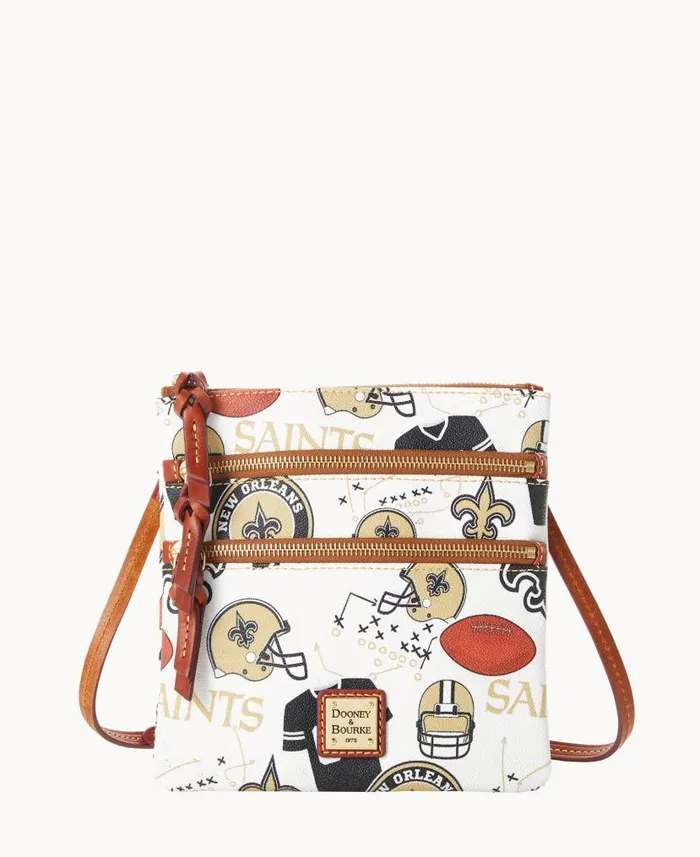 Dooney and Bourke NFL Saints N S Triple Zip Crossbody Saints WomenMen Crossbodies Dooney and Bourke NFL Saints N S Triple Zip Crossbody Saints WomenMen Crossbodies