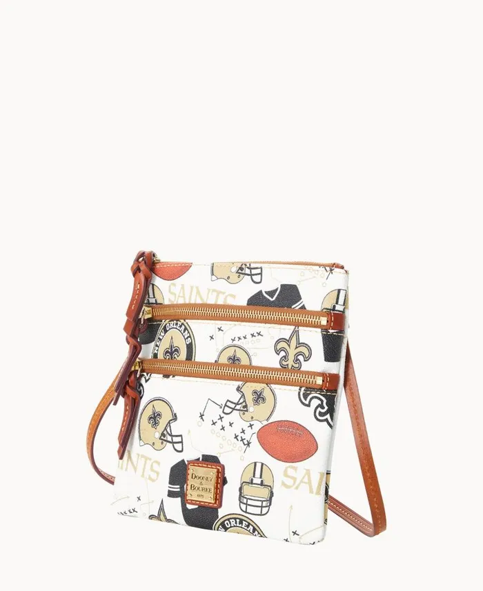 Dooney and Bourke NFL Saints N S Triple Zip Crossbody Saints WomenMen Crossbodies Dooney and Bourke NFL Saints N S Triple Zip Crossbody Saints WomenMen Crossbodies