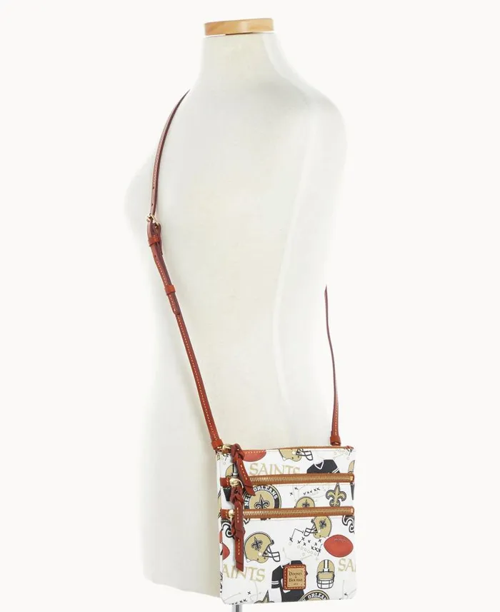 Dooney and Bourke NFL Saints N S Triple Zip Crossbody Saints WomenMen Crossbodies Dooney and Bourke NFL Saints N S Triple Zip Crossbody Saints WomenMen Crossbodies