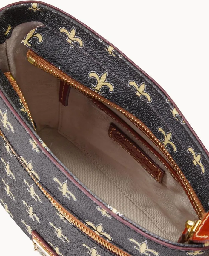 Dooney and Bourke NFL Saints Small Zip Crossbody Saints WomenMen Crossbodies Dooney and Bourke NFL Saints Small Zip Crossbody Saints WomenMen Crossbodies