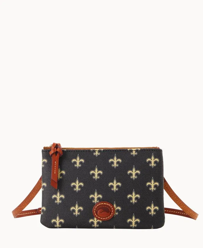 Dooney and Bourke NFL Saints Top Zip Crossbody Saints WomenMen Crossbodies
