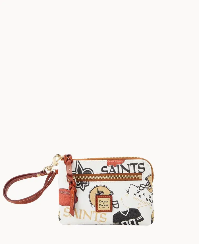 Dooney and Bourke NFL Saints Zip Around Wristlet Saints WomenMen Wallets