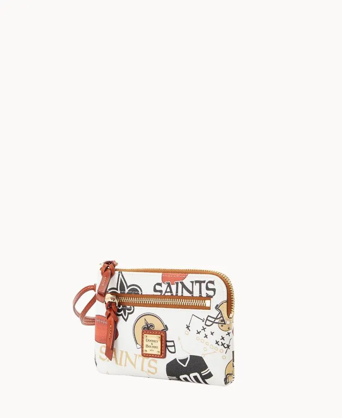 Dooney and Bourke NFL Saints Zip Around Wristlet Saints WomenMen Wallets