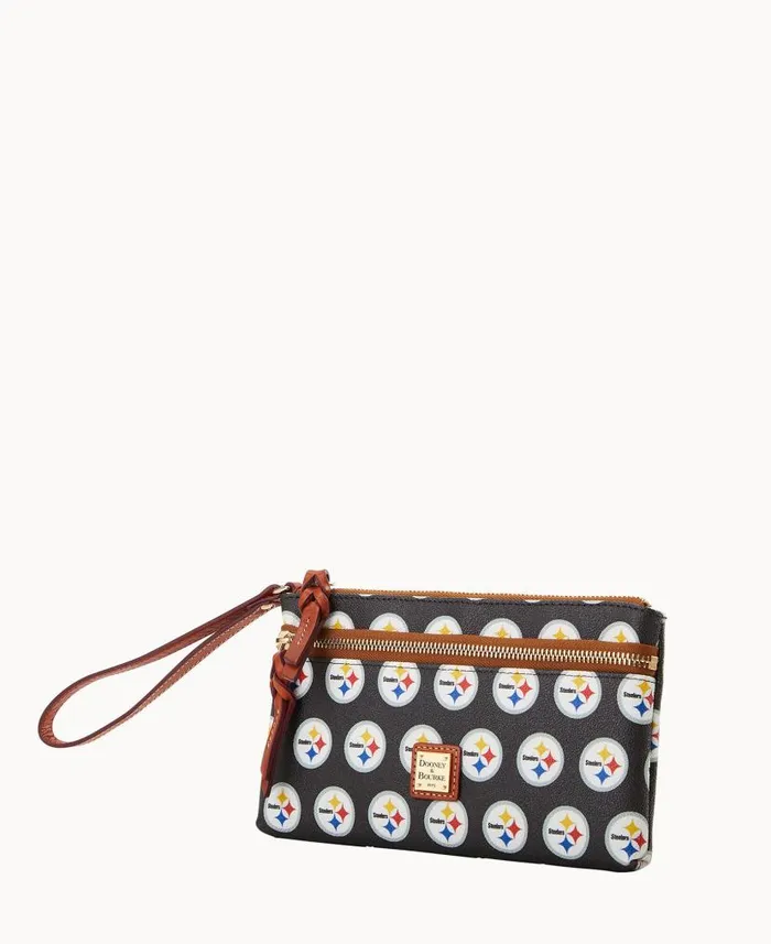 Dooney and Bourke NFL Steelers Double Zip Wristlet Steelers WomenMen Wallets Dooney and Bourke NFL Steelers Double Zip Wristlet Steelers WomenMen Wallets