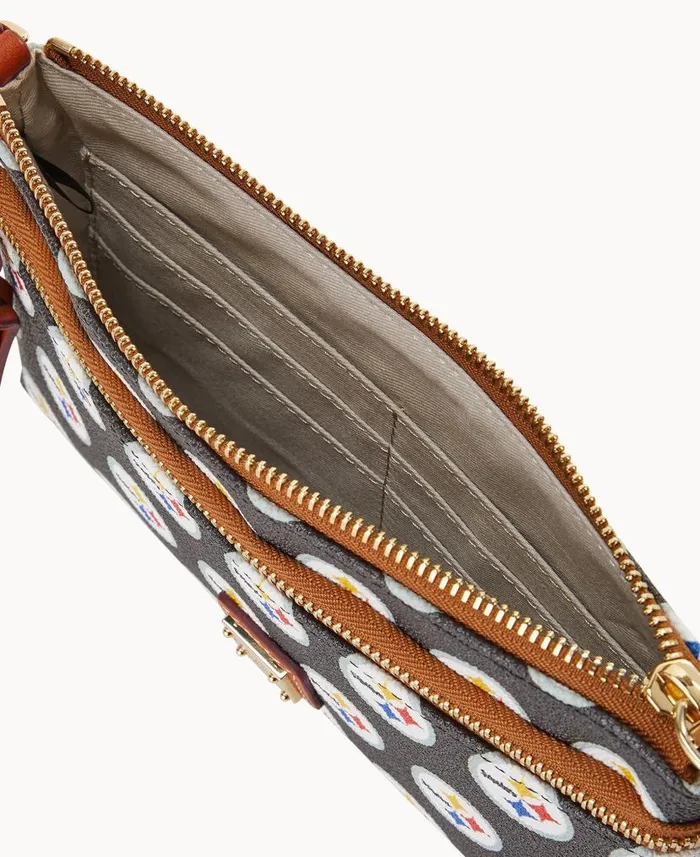 Dooney and Bourke NFL Steelers Double Zip Wristlet Steelers WomenMen Wallets Dooney and Bourke NFL Steelers Double Zip Wristlet Steelers WomenMen Wallets