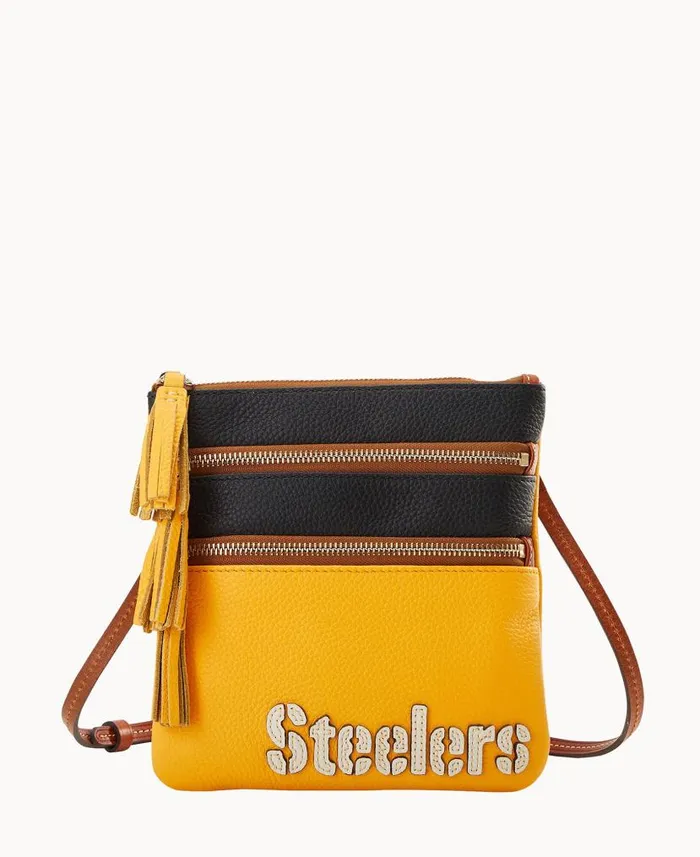 Dooney and Bourke NFL Steelers Triple Zip Crossbody Steelers WomenMen Crossbodies Dooney and Bourke NFL Steelers Triple Zip Crossbody Steelers WomenMen Crossbodies