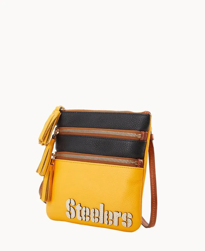 Dooney and Bourke NFL Steelers Triple Zip Crossbody Steelers WomenMen Crossbodies Dooney and Bourke NFL Steelers Triple Zip Crossbody Steelers WomenMen Crossbodies