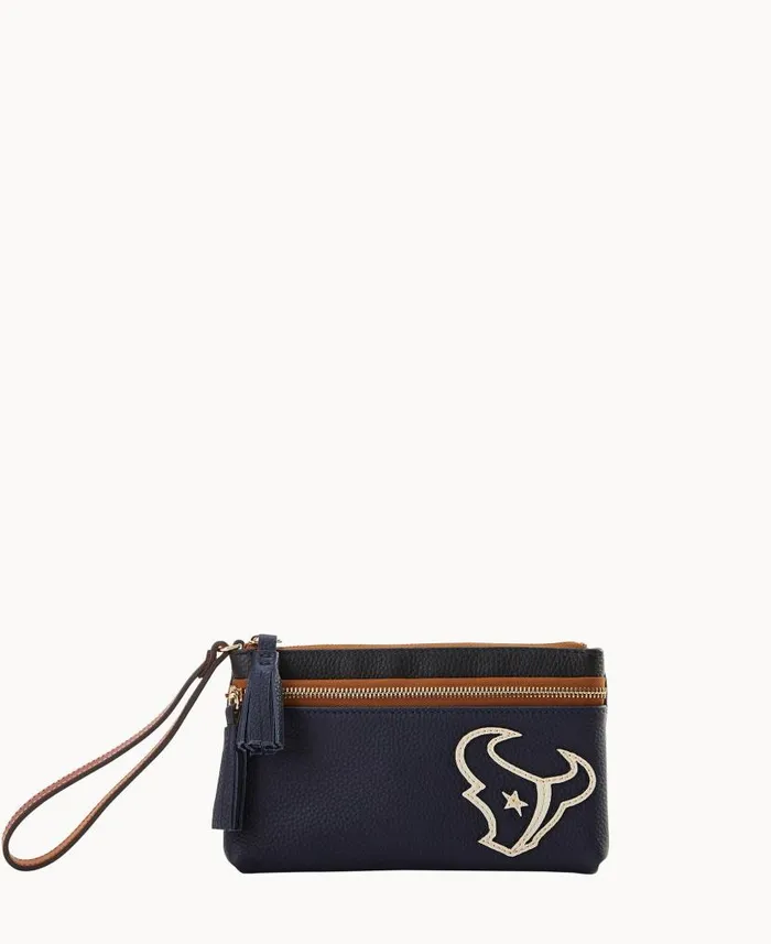 Dooney and Bourke NFL Texans Double Zip Wristlet Texans WomenMen Wallets