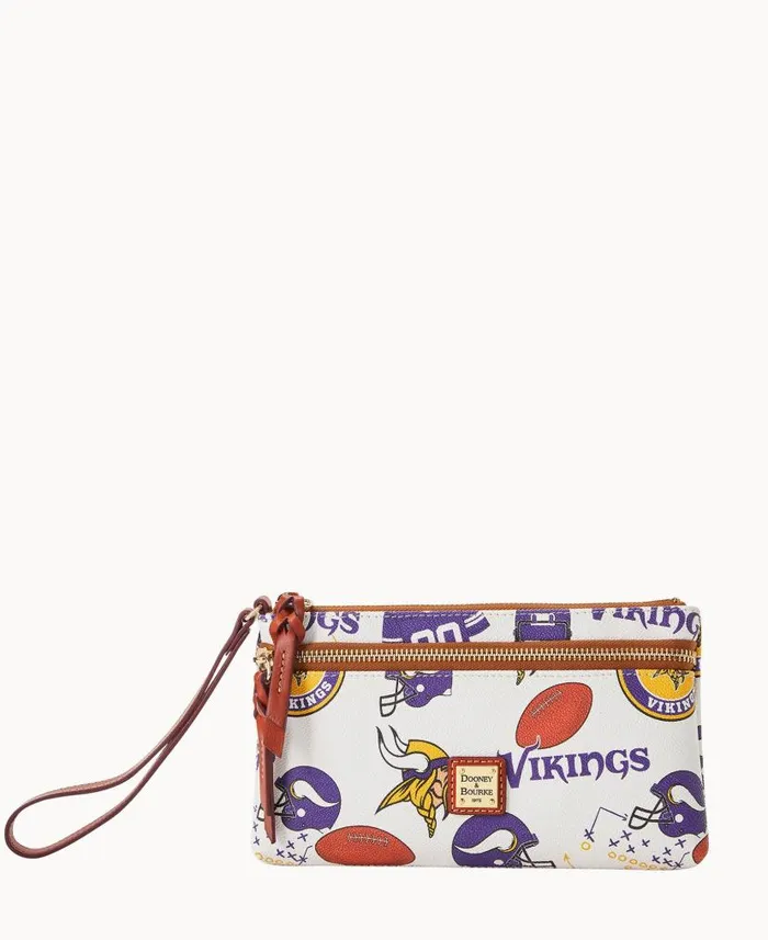 Dooney and Bourke NFL Vikings Double Zip Wristlet Minnesota Vikings WomenMen Wallets Dooney and Bourke NFL Vikings Double Zip Wristlet Minnesota Vikings WomenMen Wallets