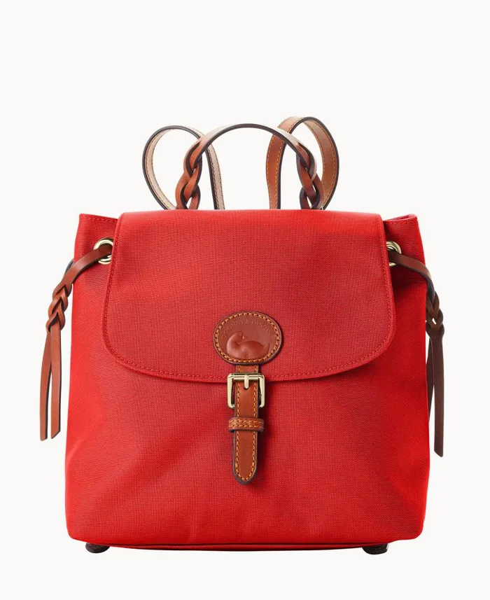 Dooney and Bourke Nylon Flap Backpack Red WomenMen Backpacks