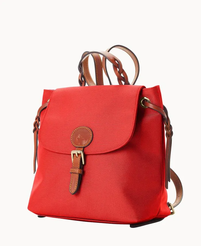 Dooney and Bourke Nylon Flap Backpack Red WomenMen Backpacks