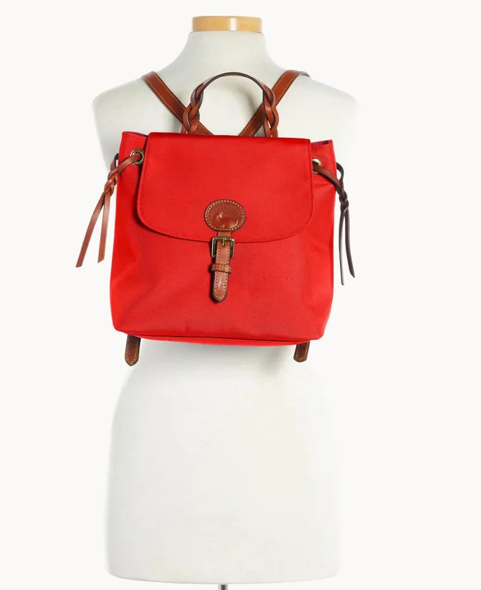 Dooney and Bourke Nylon Flap Backpack Red WomenMen Backpacks