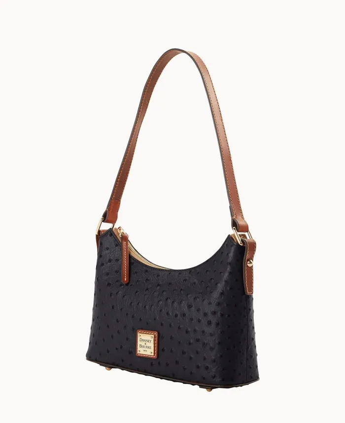 Dooney and Bourke Ostrich Baguette Black WomenMen Shoulder Bags