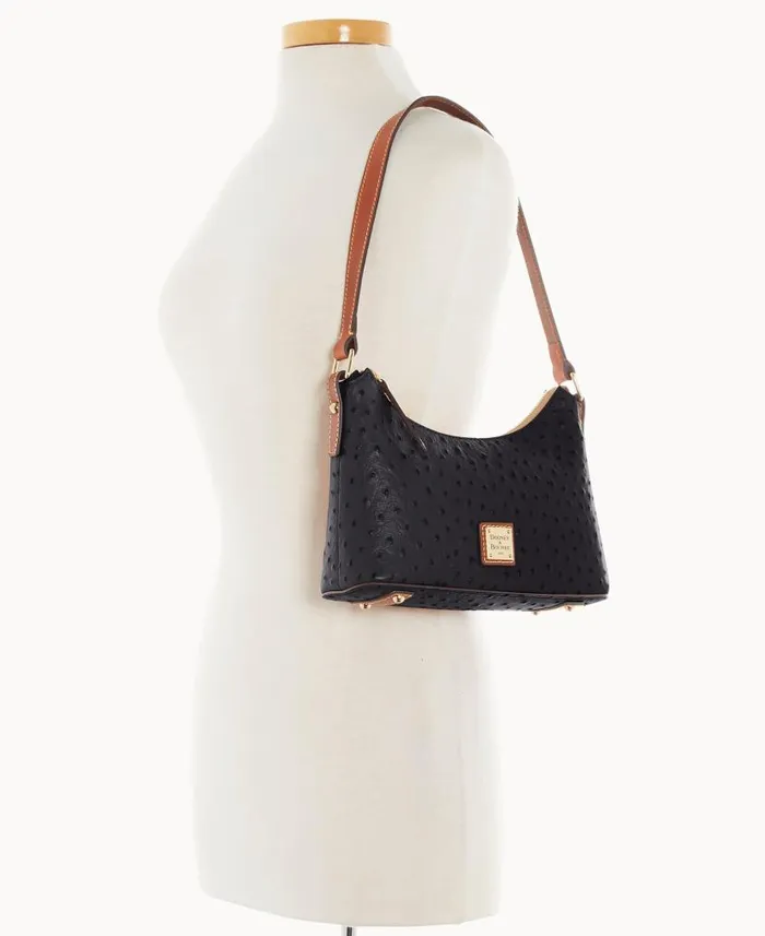 Dooney and Bourke Ostrich Baguette Black WomenMen Shoulder Bags