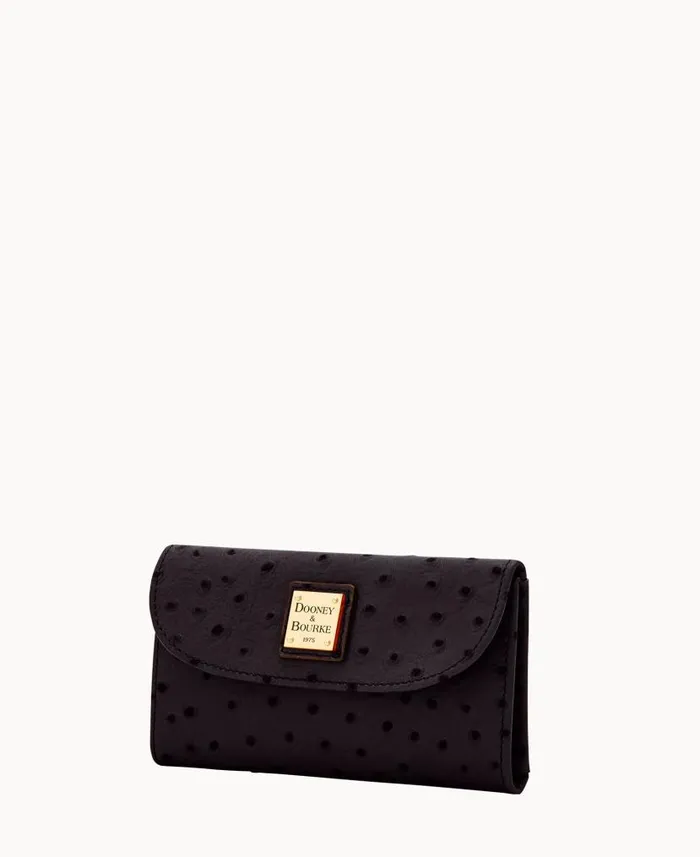 Dooney and Bourke Ostrich Continental Clutch Black WomenMen Clutches