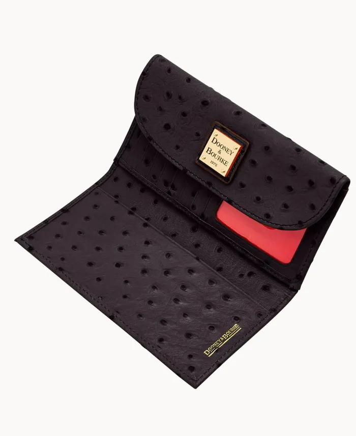 Dooney and Bourke Ostrich Continental Clutch Black WomenMen Clutches