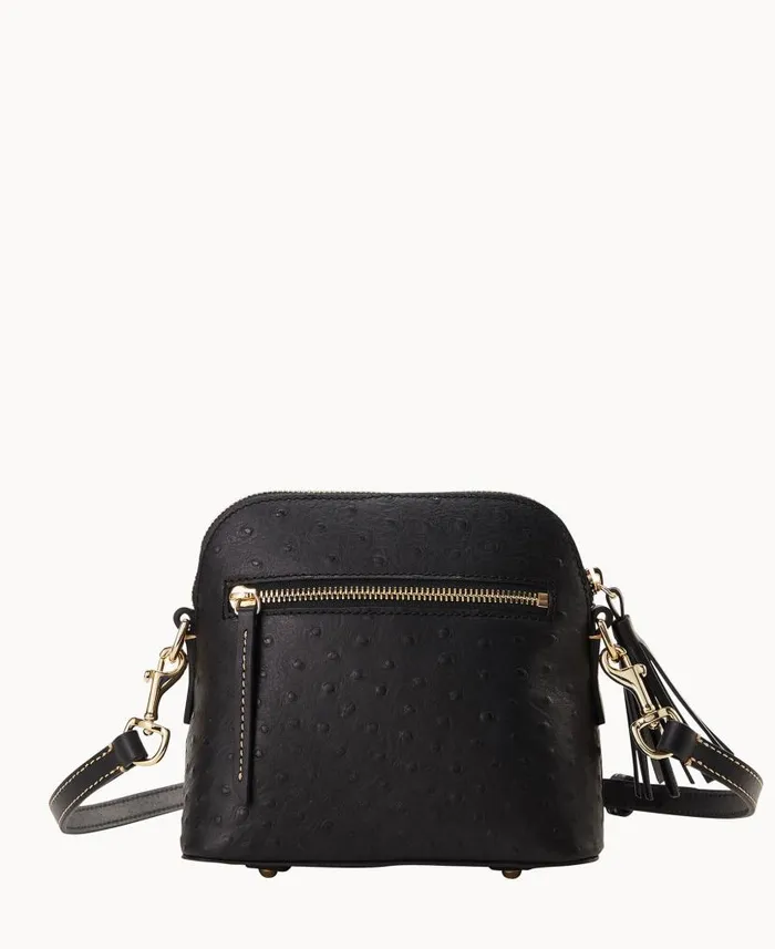 Dooney and Bourke Ostrich Domed Crossbody Black WomenMen Crossbodies
