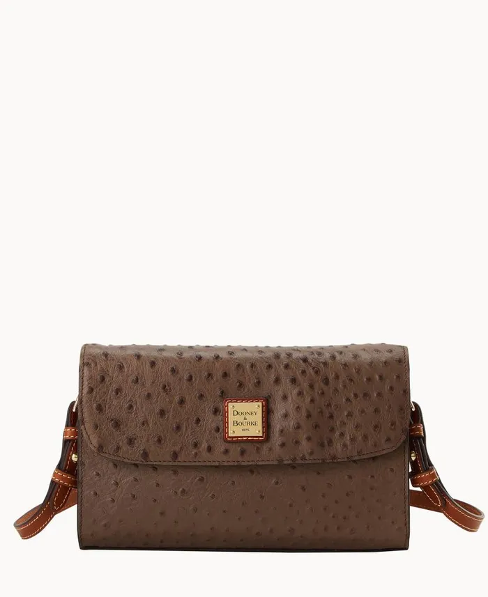Dooney and Bourke Ostrich Lacey Clutch Mushroom WomenMen Shoulder Bags