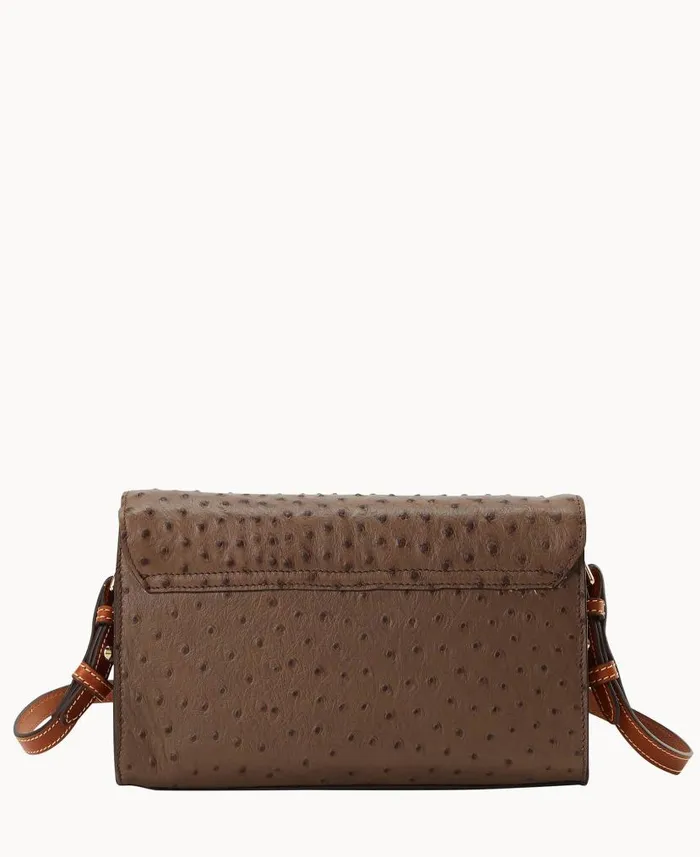 Dooney and Bourke Ostrich Lacey Clutch Mushroom WomenMen Shoulder Bags