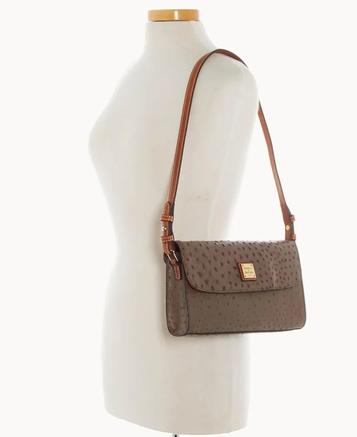 Dooney and Bourke Ostrich Lacey Clutch Mushroom WomenMen Shoulder Bags