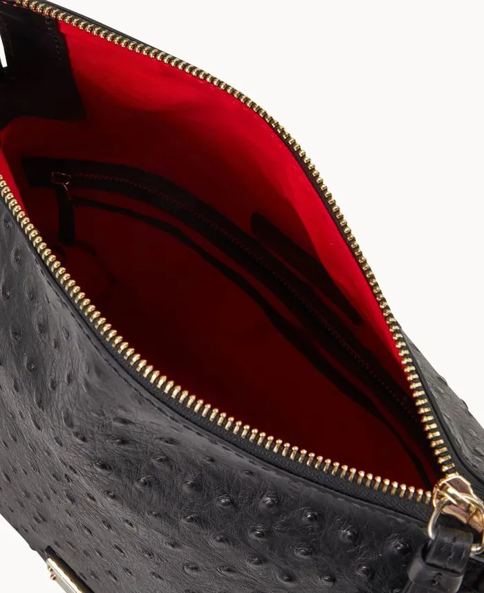 Dooney and Bourke Ostrich Randy Black WomenMen Shoulder Bags