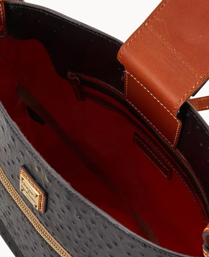 Dooney and Bourke Ostrich Ridley Black WomenMen Shoulder Bags