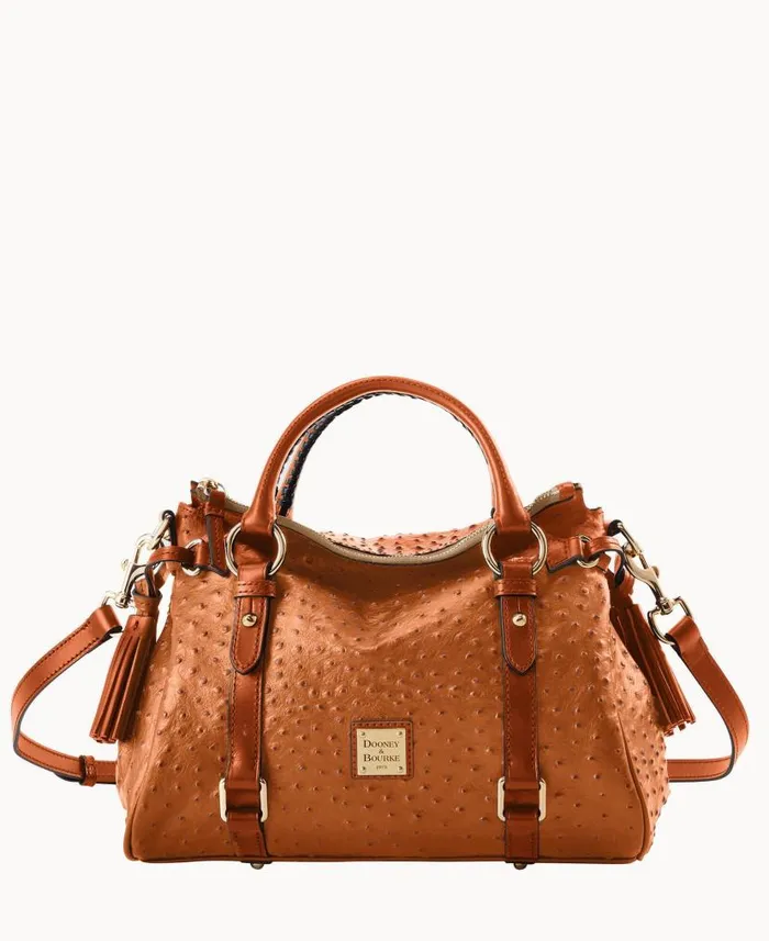 Dooney and Bourke Ostrich Satchel Caramel WomenMen Satchels