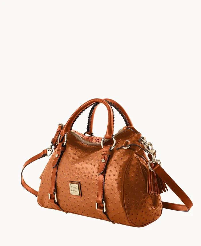 Dooney and Bourke Ostrich Satchel Caramel WomenMen Satchels