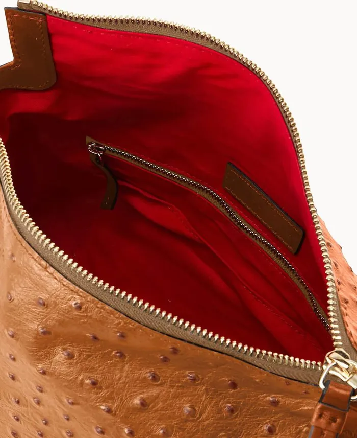 Dooney and Bourke Ostrich Satchel Caramel WomenMen Satchels