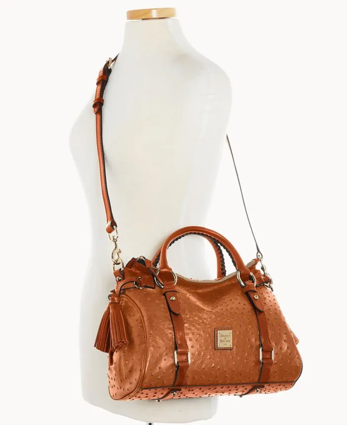 Dooney and Bourke Ostrich Satchel Caramel WomenMen Satchels