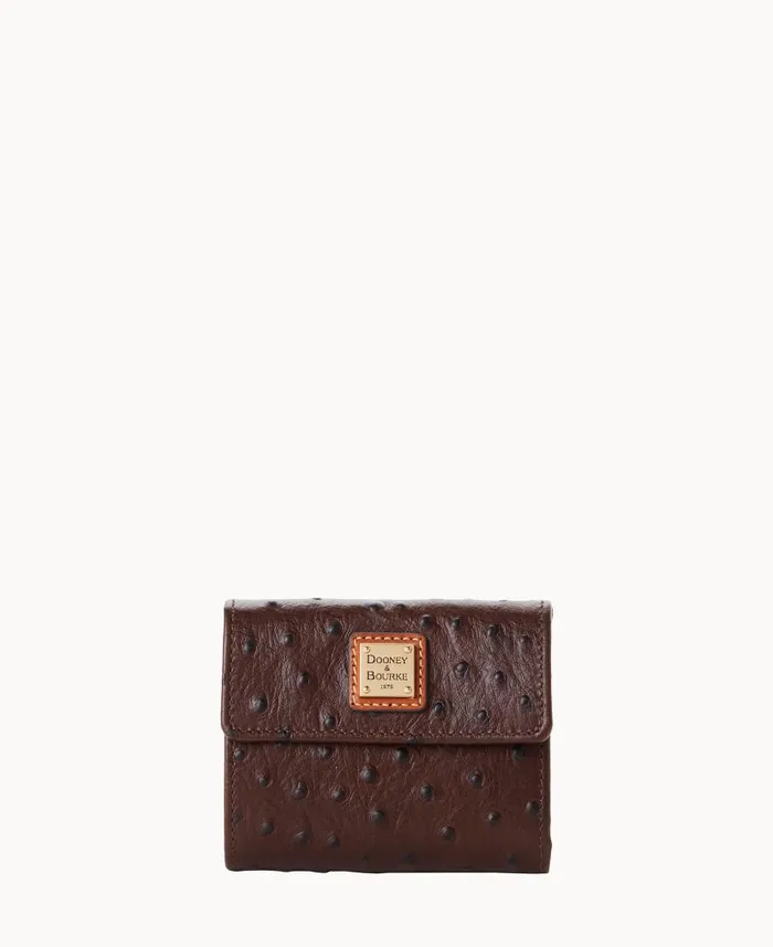 Dooney and Bourke Ostrich Small Flap Credit Card Wallet Brown Tmoro WomenMen Wallets Dooney and Bourke Ostrich Small Flap Credit Card Wallet Brown Tmoro WomenMen Wallets