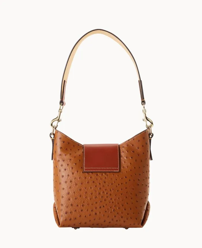 Dooney and Bourke Ostrich Turnlock Sac 22 Caramel WomenMen Shoulder Bags