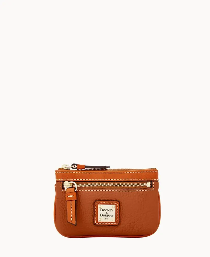Dooney and Bourke Pebble Grain Coin Case Caramel WomenMen Wallets