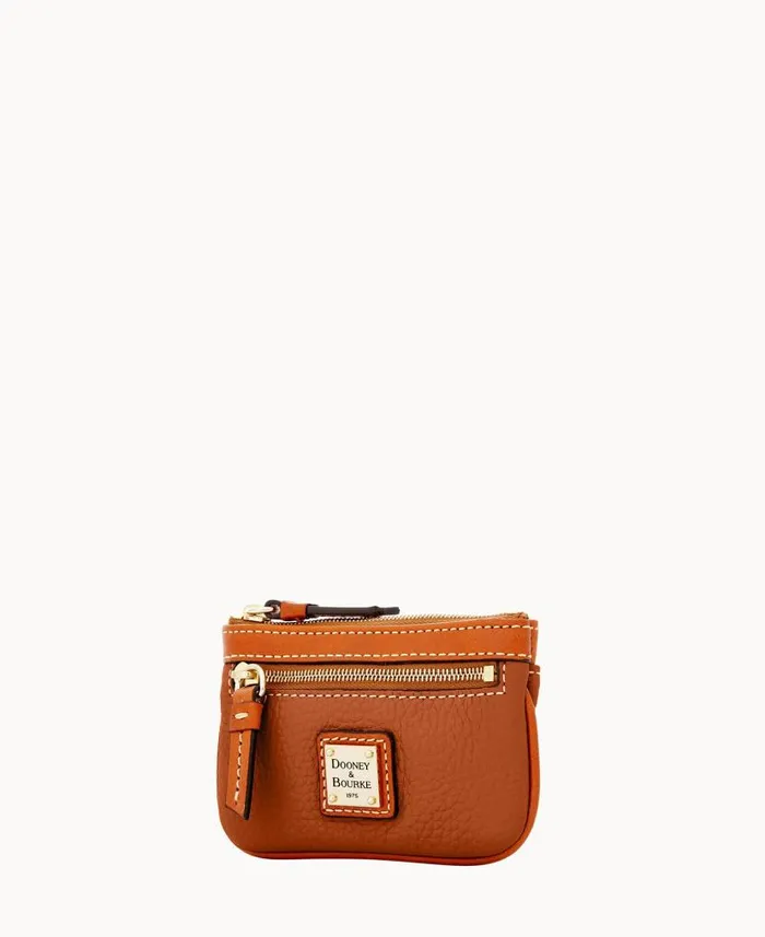 Dooney and Bourke Pebble Grain Coin Case Caramel WomenMen Wallets