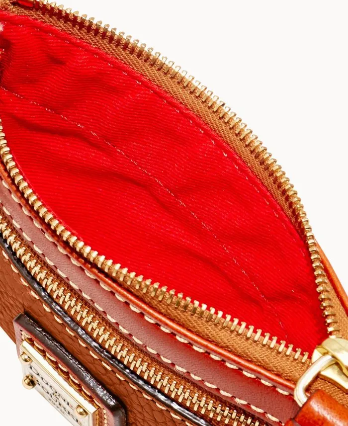Dooney and Bourke Pebble Grain Coin Case Caramel WomenMen Wallets