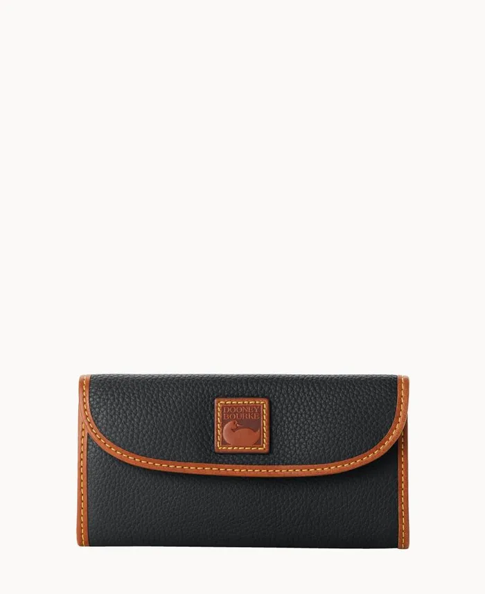Dooney and Bourke Pebble Grain Continental Clutch Black WomenMen Wallets